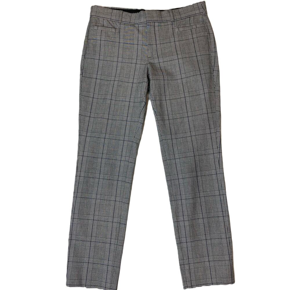 Banana Republic Sloan Black White and Red Plaid Pant Size 4